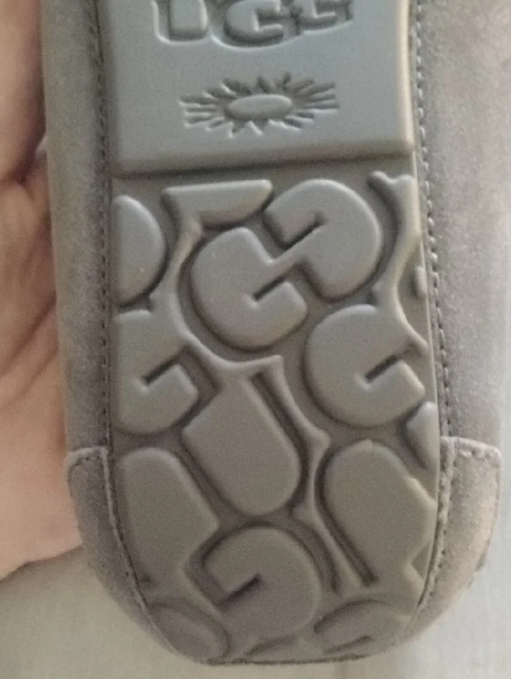UGG Corvin Charcoal Suede Shearling Moccasin Slippers Like new!